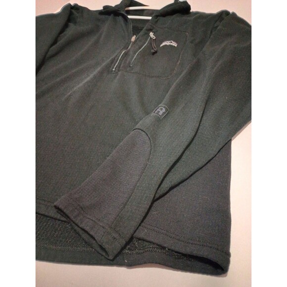 Patagonia Women's Medium 1/4 Zip Waffle Knit Polartec Jacket Black Zip - Picture 5 of 9